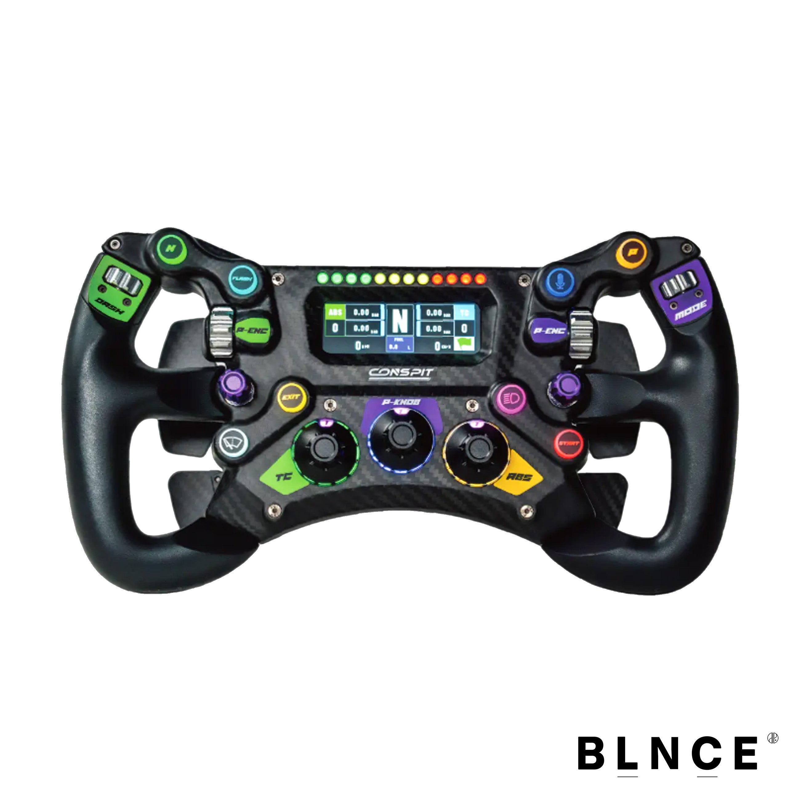 Conspit 300 GT sim racing GT steering wheel front view with RGB inputs