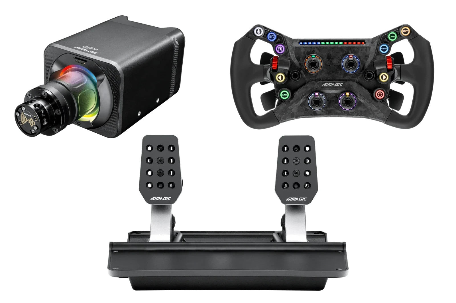 Simagic GT NEO with Alpha EVO Sport 9nm Wheel Base & P500-2 Dual-Sensor 2-Pedals