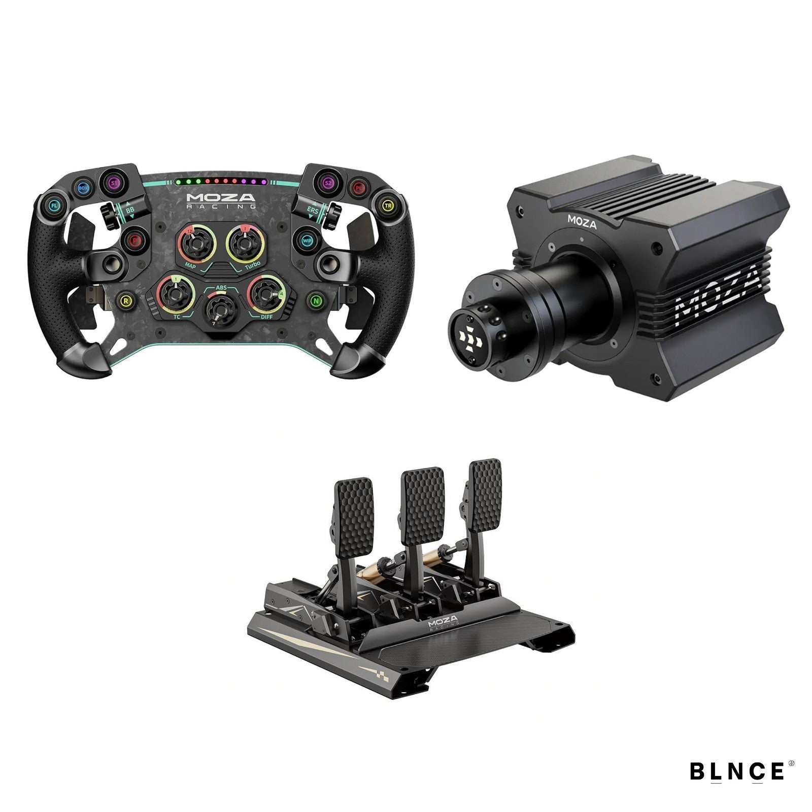 MOZA RACING R9 V3 Wheel Base, CRP2 3 Pedals Load Cell & GS V2P GT Bundle